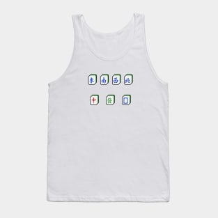 Mahjong Honor Tiles 麻雀番子 - Winds, Dragons 東南西北中發白 | I Love Mahjong | Cantonese Sticker Tank Top